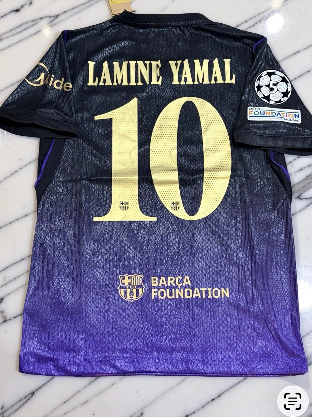 Lamine Yamal Barcelona Kobe Mamba Jersey #10 Purple Gold Mens S-2XL